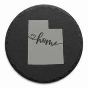 Utah Slate Coasters 4x4 Laser Engraved Stone Drink Coasters Utah Home Décor Beehive State Established 1896 Gift — Dandelion Design Co. — SlateStudioMedia:design%3A2%3Ashape%3Around:6 — 0115-USGN_utah_slate_coasters_4x4_laser_engraved_stone_drink_coasters_utah_home_d_cor_beehive_state_established_1896_gift_14_D02_round_main.png