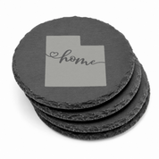 Utah Slate Coasters 4x4 Laser Engraved Stone Drink Coasters Utah Home Décor Beehive State Established 1896 Gift — Dandelion Design Co. — SlateStudioMedia:gallery:13 — 0115-USGN_utah_slate_coasters_4x4_laser_engraved_stone_drink_coasters_utah_home_d_cor_beehive_state_established_1896_gift_15_D02_round_stack.png