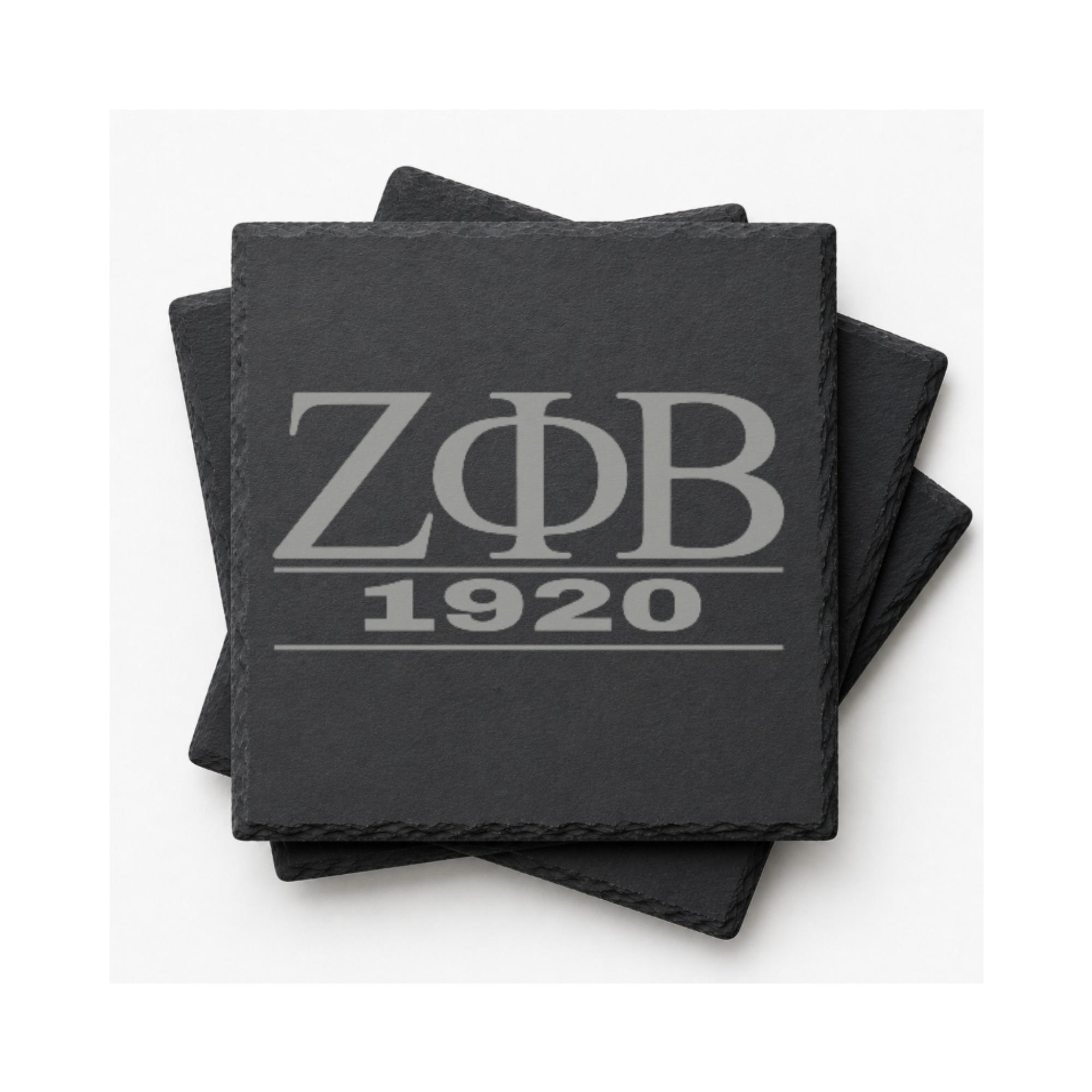 Zeta Phi Beta Sorority Slate Coasters • ZΦB Gift • Founder’s Day Gift • Devastating Diva Gift • Zeta Home Decor • Greek Life Sorority Gift — Dandelion Design Co. — SlateStudioMedia:gallery:18 — 0115-ZPGN_zeta_phi_beta_sorority_slate_coasters_z_b_gift_founder_s_day_gift_devastating_diva_gift_zeta_home_decor_greek_life_sorority_gift_18_D03_square_stack.png
