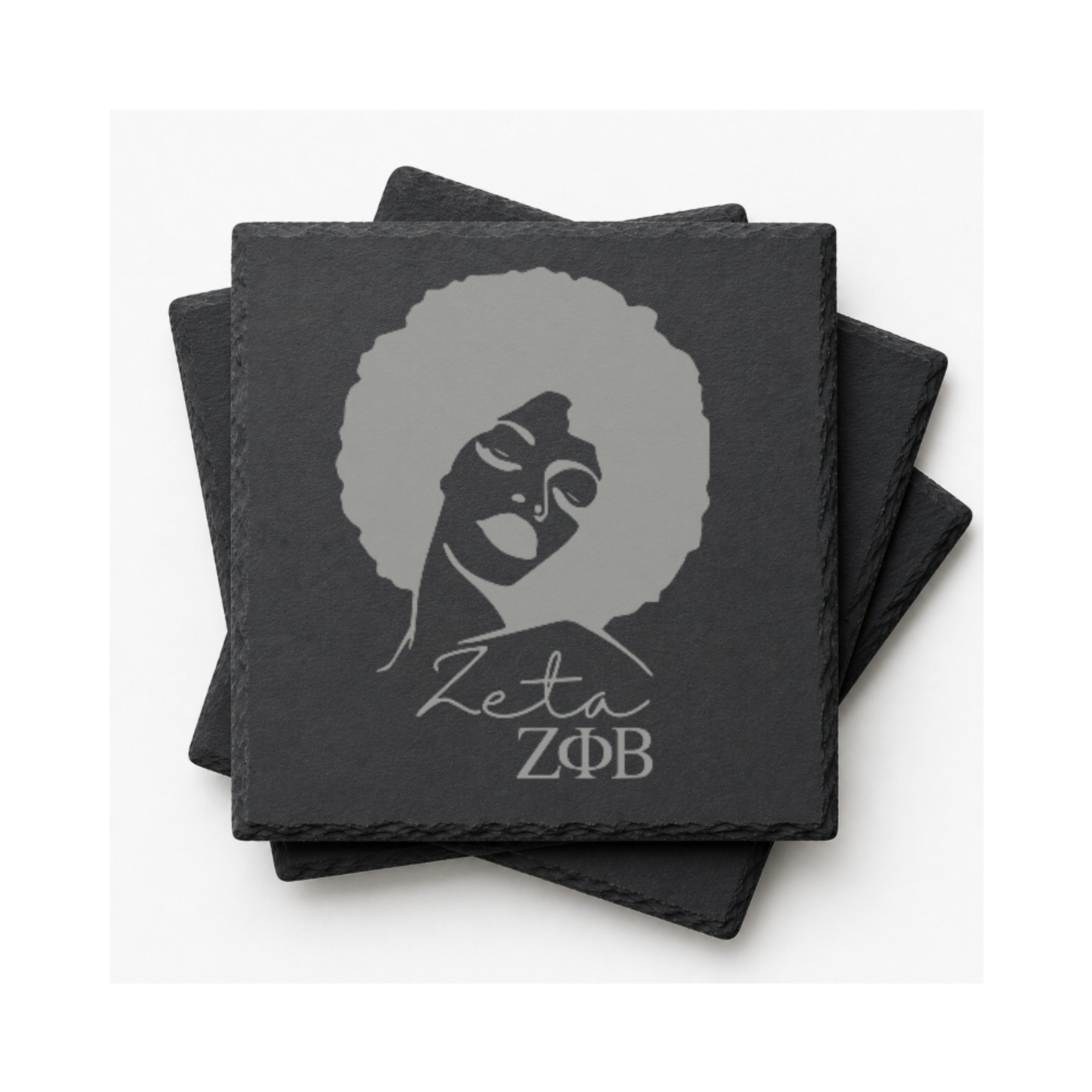 Zeta Phi Beta Sorority Slate Coasters • ZΦB Gift • Founder’s Day Gift • Devastating Diva Gift • Zeta Home Decor • Greek Life Sorority Gift — Dandelion Design Co. — SlateStudioMedia:gallery:20 — 0115-ZPGN_zeta_phi_beta_sorority_slate_coasters_z_b_gift_founder_s_day_gift_devastating_diva_gift_zeta_home_decor_greek_life_sorority_gift_24_D04_square_stack.png