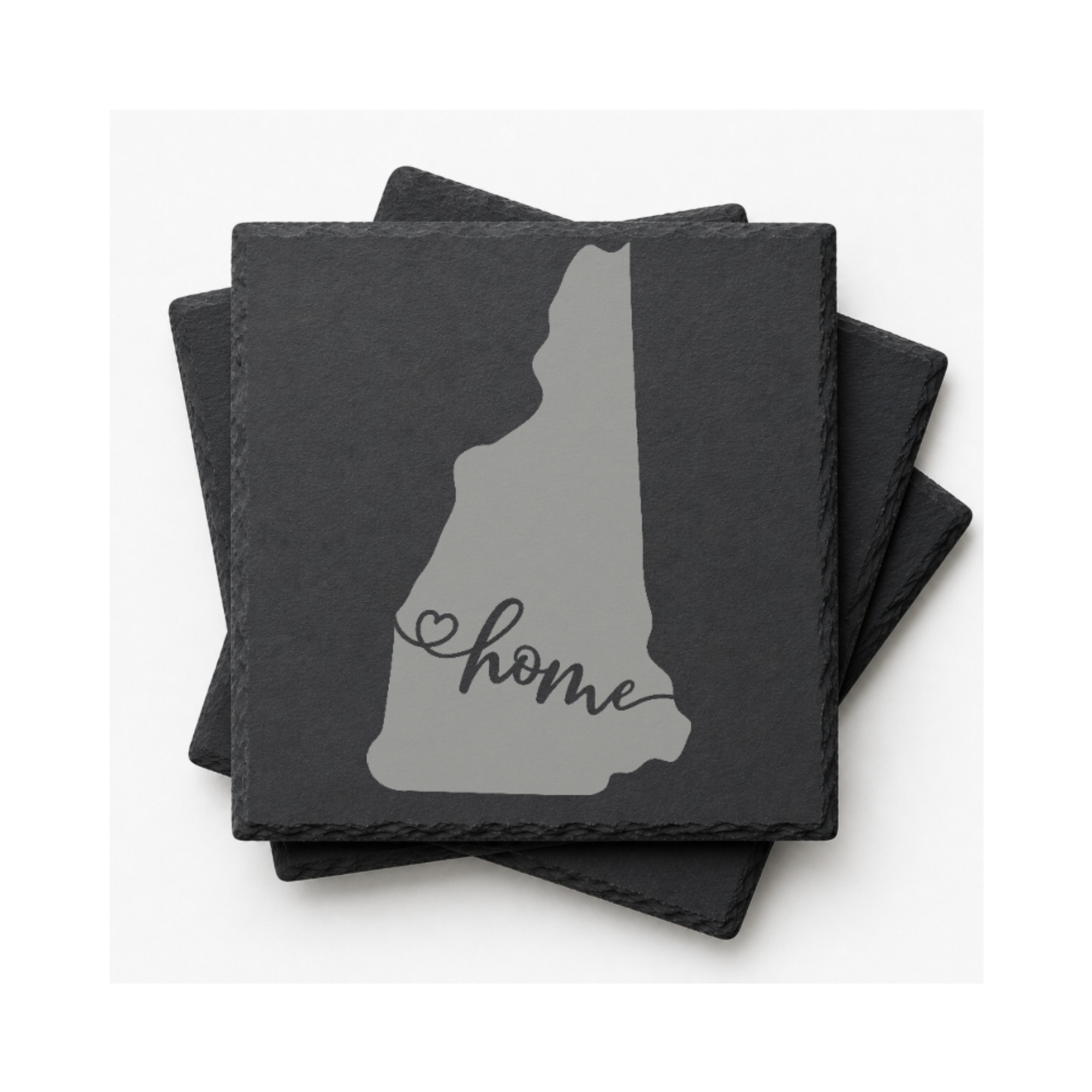 New Hampshire Slate Coasters 4x4 Laser Engraved Stone Drink Coasters New Hampshire Home Décor Granite State Established 1788 Gift — Dandelion Design Co. — SlateStudioMedia:gallery:12 — 0116-NHGN_new_hampshire_slate_coasters_4x4_laser_engraved_stone_drink_coasters_new_hampshire_home_d_cor_granite_state_established_1788_gift_12_D02_square_stack.png