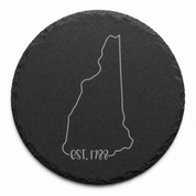 New Hampshire Slate Coasters 4x4 Laser Engraved Stone Drink Coasters New Hampshire Home Décor Granite State Established 1788 Gift — Dandelion Design Co. — SlateStudioMedia:design%3A3%3Ashape%3Around:7 — 0116-NHGN_new_hampshire_slate_coasters_4x4_laser_engraved_stone_drink_coasters_new_hampshire_home_d_cor_granite_state_established_1788_gift_20_D03_round_main.png
