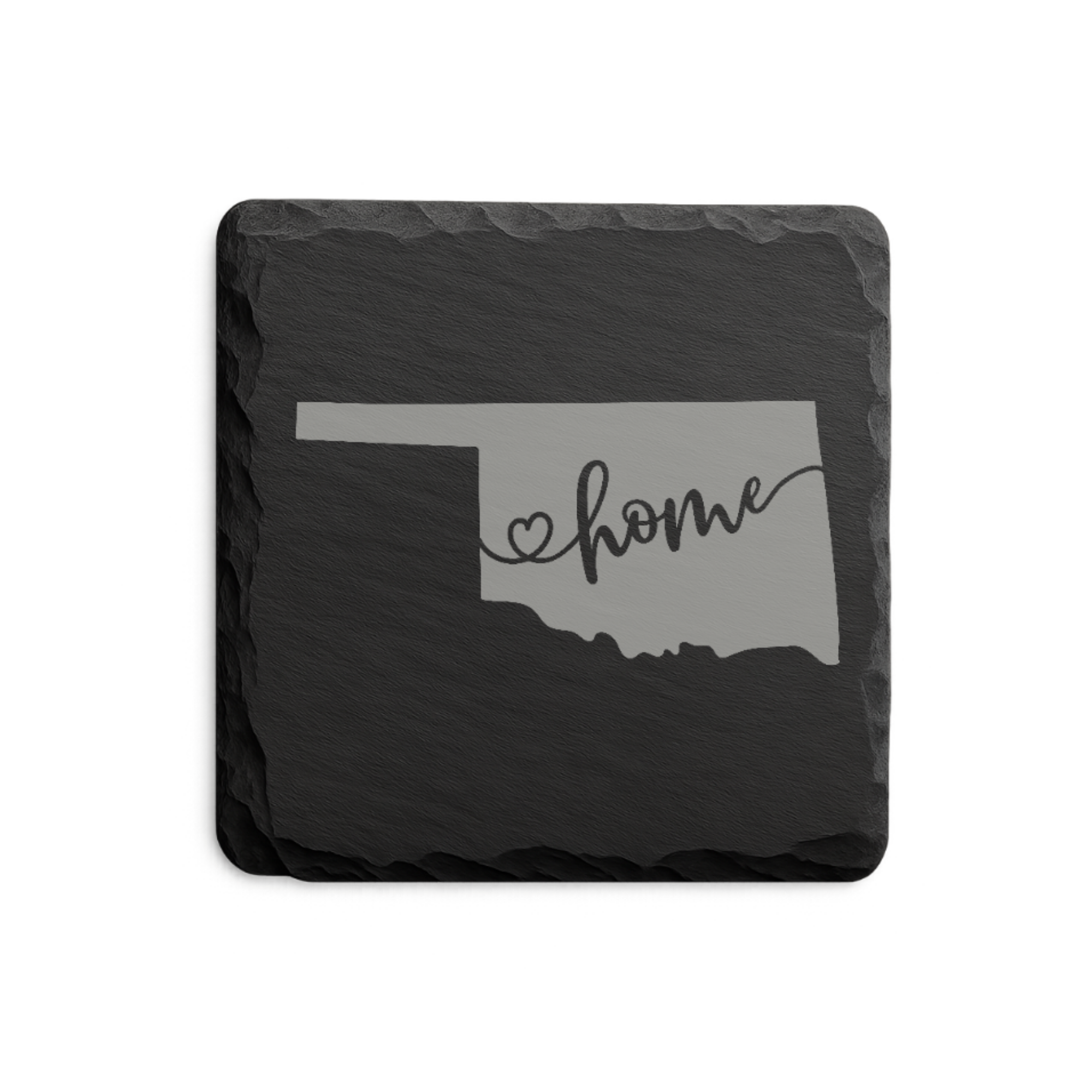 Oklahoma Slate Coaster Set – “The Sooner State” | Laser Engraved Slate | Set of 1, 2, 4, or 8 | Rustic Gift — Dandelion Design Co. — SlateStudioMedia:design%3A2%3Ashape%3Asquare:3 — 0116-OSGN_oklahoma_slate_coaster_set_the_sooner_state_laser_engraved_slate_set_of_1_2_4_or_8_rustic_gift_11_D02_square_main.png