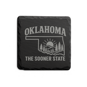 Oklahoma Slate Coaster Set – “The Sooner State” | Laser Engraved Slate | Set of 1, 2, 4, or 8 | Rustic Gift — Dandelion Design Co. — SlateStudioMedia:design%3A4%3Ashape%3Asquare:5 — 0116-OSGN_oklahoma_slate_coaster_set_the_sooner_state_laser_engraved_slate_set_of_1_2_4_or_8_rustic_gift_23_D04_square_main.png