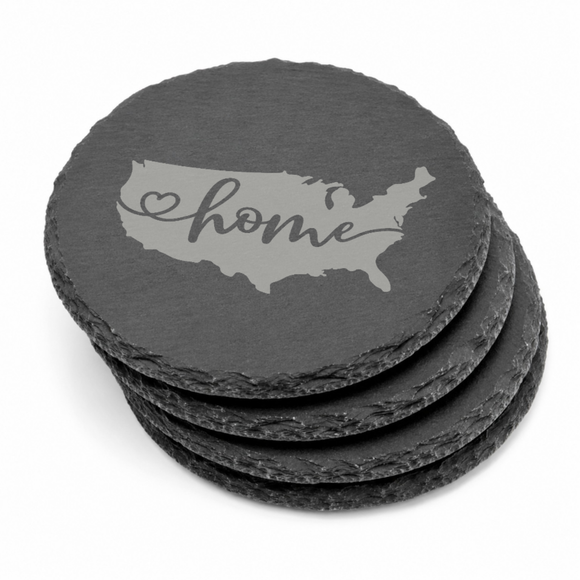 U.S.A. Slate Coasters | 4x4 Laser Engraved Stone Drink Coasters | Rustic Patriotic Home Décor | American Flag Gift | Housewarming Gift Set — Dandelion Design Co. — SlateStudioMedia:gallery:13 — 0117-USGN_u_s_a_slate_coasters_4x4_laser_engraved_stone_drink_coasters_rustic_patriotic_home_d_cor_american_flag_gift_housewarming_gift_set_15_D02_round_stack.png