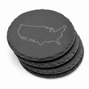 U.S.A. Slate Coasters | 4x4 Laser Engraved Stone Drink Coasters | Rustic Patriotic Home Décor | American Flag Gift | Housewarming Gift Set — Dandelion Design Co. — SlateStudioMedia:gallery:15 — 0117-USGN_u_s_a_slate_coasters_4x4_laser_engraved_stone_drink_coasters_rustic_patriotic_home_d_cor_american_flag_gift_housewarming_gift_set_21_D03_round_stack.png