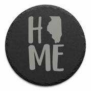 Illinois Slate Coasters 4x4 Laser Engraved Stone Drink Coasters Illinois Home Decor Prairie State Established 1818 Gift — Dandelion Design Co. — SlateStudioMedia:design%3A1%3Ashape%3Around:5 — 0118-ISGN_illinois_slate_coasters_4x4_laser_engraved_stone_drink_coasters_illinois_home_decor_prairie_state_established_1818_gift_04_round_main.png