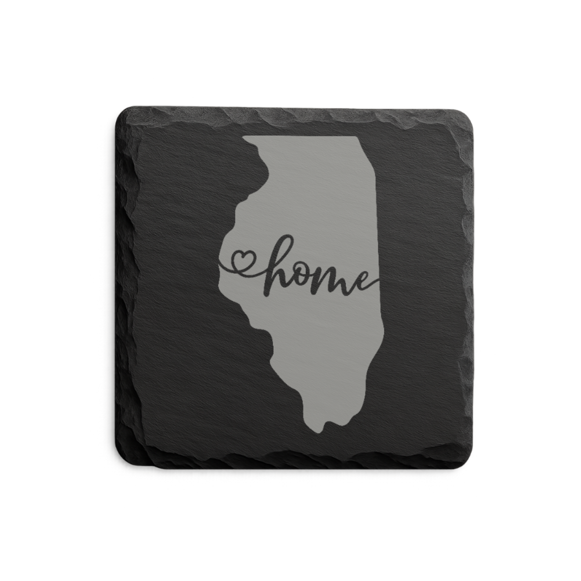 Illinois Slate Coasters 4x4 Laser Engraved Stone Drink Coasters Illinois Home Decor Prairie State Established 1818 Gift — Dandelion Design Co. — SlateStudioMedia:design%3A2%3Ashape%3Asquare:3 — 0118-ISGN_illinois_slate_coasters_4x4_laser_engraved_stone_drink_coasters_illinois_home_decor_prairie_state_established_1818_gift_11_D02_square_main.png