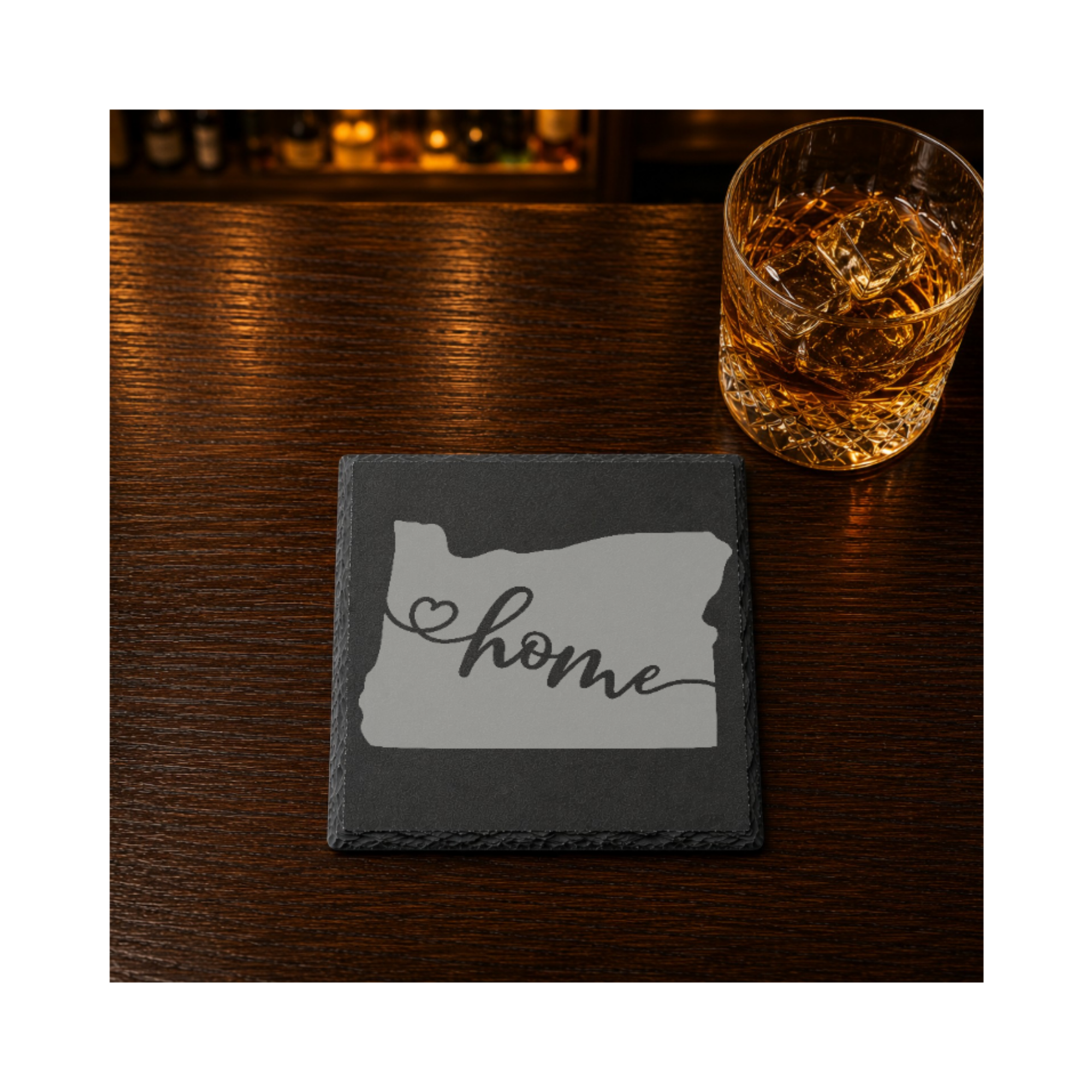 Oregon State Slate Coaster – Natural Stone Drink Coaster with Oregon Outline | Rustic Home Decor | Gift for Oregon Lovers — Dandelion Design Co. — SlateStudioMedia:gallery:24 — 0118-OSGN_oregon_state_slate_coaster_natural_stone_drink_coaster_with_oregon_outline_rustic_home_decor_gift_for_oregon_lovers_19_D03_square_whiskey_lifestyle.png