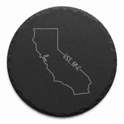 California Slate Coaster - Laser Etched State Design with Golden Gate Bridge, Bear & Sun - Handcrafted Home Decor Gift — Dandelion Design Co. — SlateStudioMedia:design%3A4%3Ashape%3Around:9 — 0119-CSGN_california_slate_coaster_laser_etched_state_design_with_golden_gate_bridge_bear_sun_handcrafted_home_decor_gift_26_D04_round_main.png