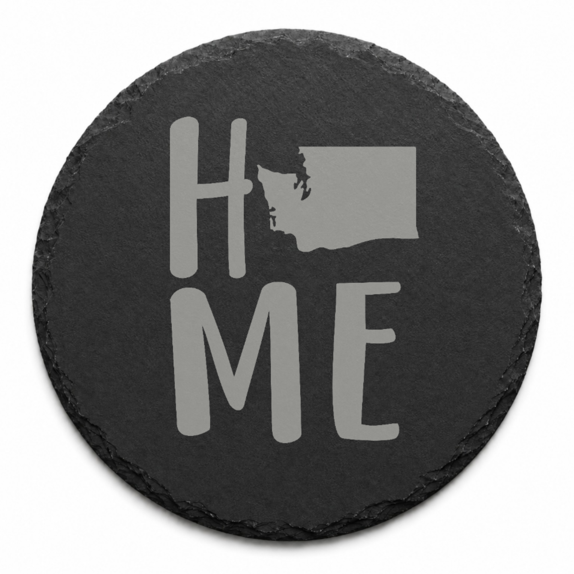 Washington Slate Coasters 4x4 Laser Engraved Stone Drink Coasters Washington Home Décor Evergreen State Established 1889 Gift — Dandelion Design Co. — SlateStudioMedia:design%3A1%3Ashape%3Around:6 — 0120-WSGN_washington_slate_coasters_4x4_laser_engraved_stone_drink_coasters_washington_home_d_cor_evergreen_state_established_1889_gift_04_round_main.png