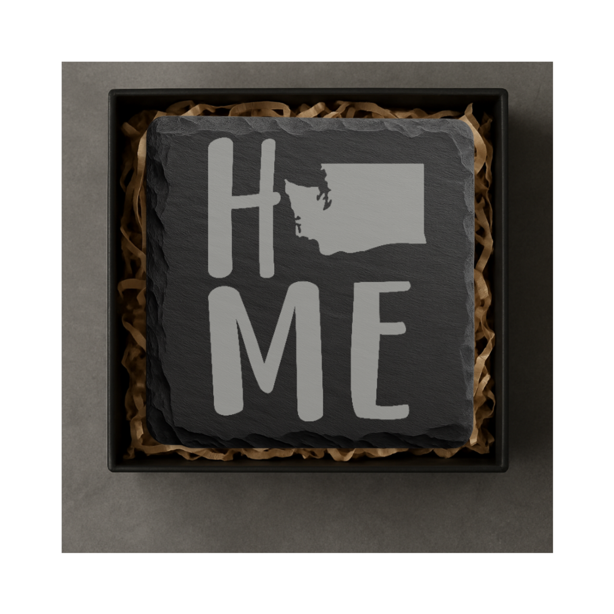Washington Slate Coasters 4x4 Laser Engraved Stone Drink Coasters Washington Home Décor Evergreen State Established 1889 Gift — Dandelion Design Co. — SlateStudioMedia:gallery:10 — 0120-WSGN_washington_slate_coasters_4x4_laser_engraved_stone_drink_coasters_washington_home_d_cor_evergreen_state_established_1889_gift_05_square_gift_box.png