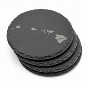 Hawaii Slate Coasters 4x4 Laser Engraved Stone Drink Coasters Hawaii Home Decor Aloha State Established 1959 Gift — Dandelion Design Co. — SlateStudioMedia:gallery:15 — 0121-HSGN_hawaii_slate_coasters_4x4_laser_engraved_stone_drink_coasters_hawaii_home_decor_aloha_state_established_1959_gift_21_D03_round_stack.png