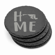 Maryland Slate Coasters 4x4 Laser Engraved Stone Drink Coasters Maryland Home Décor Old Line State Established 1788 Gift — Dandelion Design Co. — SlateStudioMedia:gallery:11 — 0123-MSGN_maryland_slate_coasters_4x4_laser_engraved_stone_drink_coasters_maryland_home_d_cor_old_line_state_established_1788_gift_10_round_stack.png