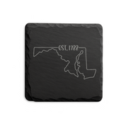 Maryland Slate Coasters 4x4 Laser Engraved Stone Drink Coasters Maryland Home Décor Old Line State Established 1788 Gift — Dandelion Design Co. — SlateStudioMedia:design%3A3%3Ashape%3Asquare:4 — 0123-MSGN_maryland_slate_coasters_4x4_laser_engraved_stone_drink_coasters_maryland_home_d_cor_old_line_state_established_1788_gift_17_D03_square_main.png