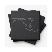 Maryland Slate Coasters 4x4 Laser Engraved Stone Drink Coasters Maryland Home Décor Old Line State Established 1788 Gift — Dandelion Design Co. — SlateStudioMedia:gallery:14 — 0123-MSGN_maryland_slate_coasters_4x4_laser_engraved_stone_drink_coasters_maryland_home_d_cor_old_line_state_established_1788_gift_18_D03_square_stack.png