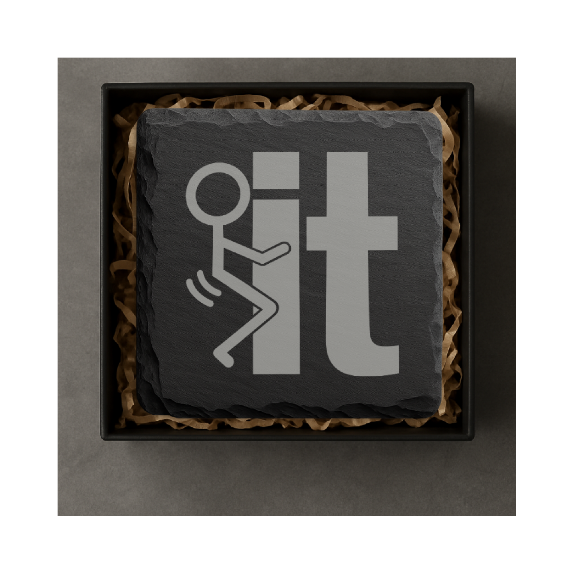 Information Technology Slate Coaster IT White Elephant Gift — Dandelion Design Co. — SlateStudioMedia:gallery:4 — 0140-ITGN_information_technology_slate_coaster_it_white_elephant_gift_05_square_gift_box.png