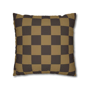 Checker Board Pattern Square Pillow Case - Brown and Caramel Spun Polyester Square Pillow - Home Décor - Couch Pillows - Modern Pattern