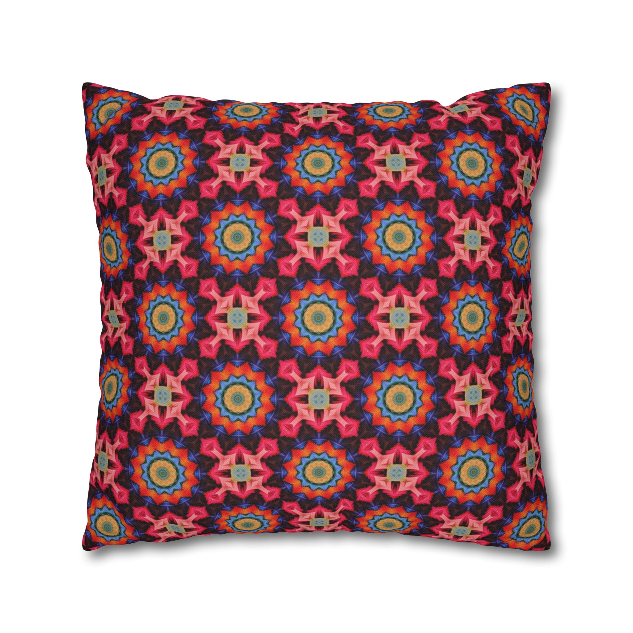 Kaleidoscope Pattern Square Pillow Cover - Spun Polyester Square Pillow - Home Decor - Couch Pillows