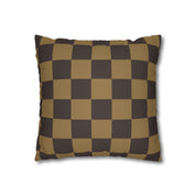 Checker Board Pattern Square Pillow Case - Brown and Caramel Spun Polyester Square Pillow - Home Décor - Couch Pillows - Modern Pattern