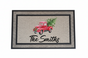 Vintage Truck With Tree Door Mat