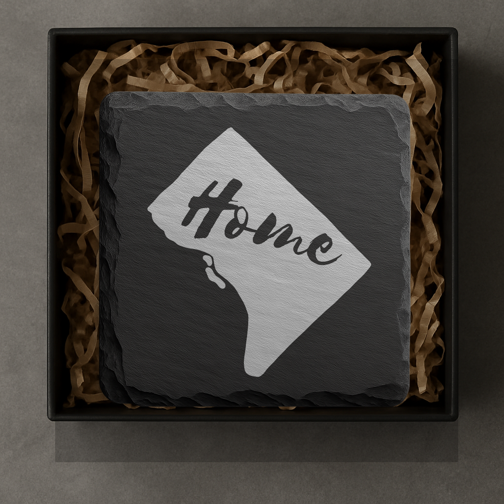 Washington DC 4x4 Laser Engraved Stone Drink Coasters Washington DC Home Décor