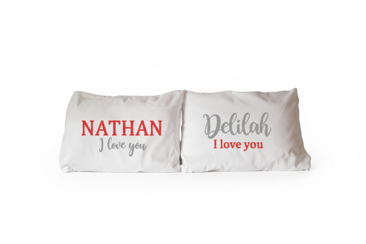 I Love You Personalized Pillows -  Anniversary Gifts for Girlfriend - Couples