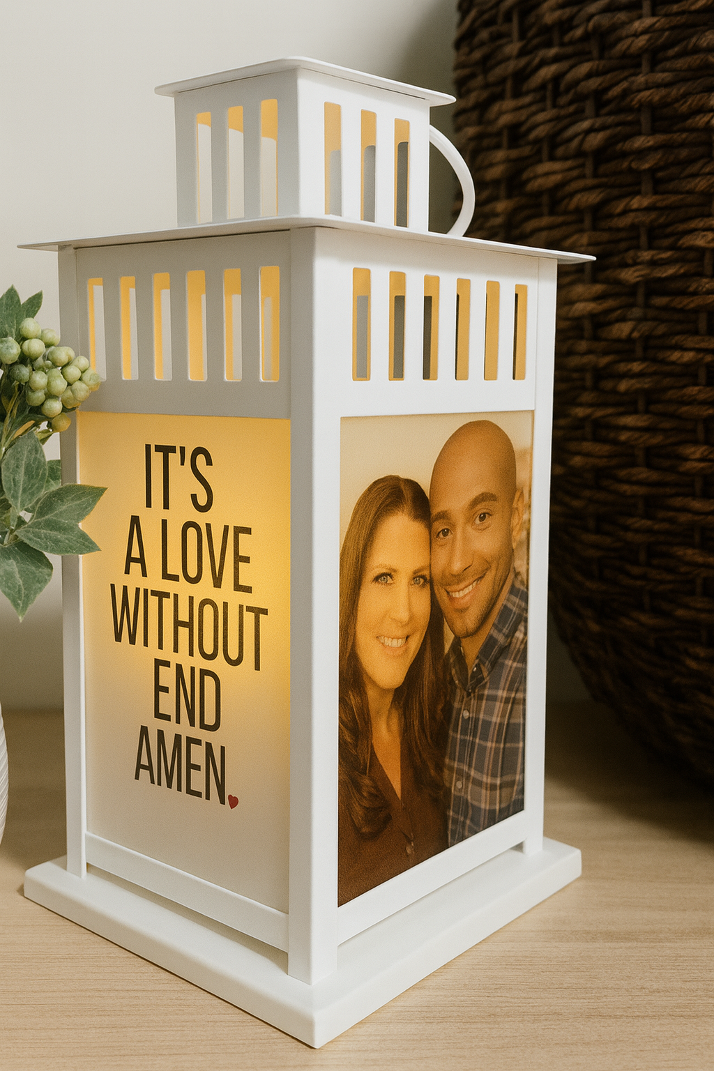 It's A Love Without End Amen Love Lantern - Multiple Options  - Personalized with your photos - Wedding Gift - Anniversary
