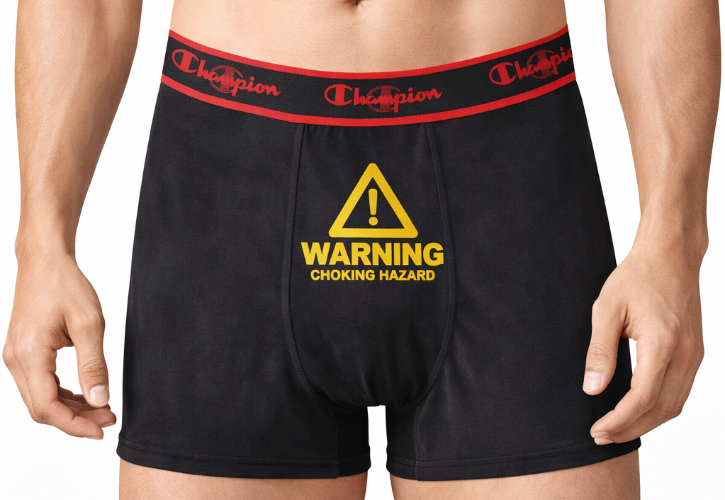 Choking Hazard Mens Boxers - Funny Valentines Day Gift - Vanity Underwear