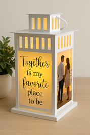 Together Is My Favorite Love Lantern - Multiple Options - Personalized with your photos - Wedding Gift - Anniversary