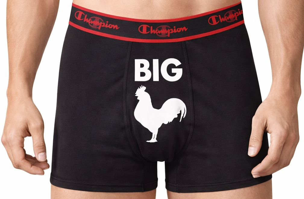 Big Rooster Mens Boxers - Funny Valentines Day Gift - Vanity Underwear