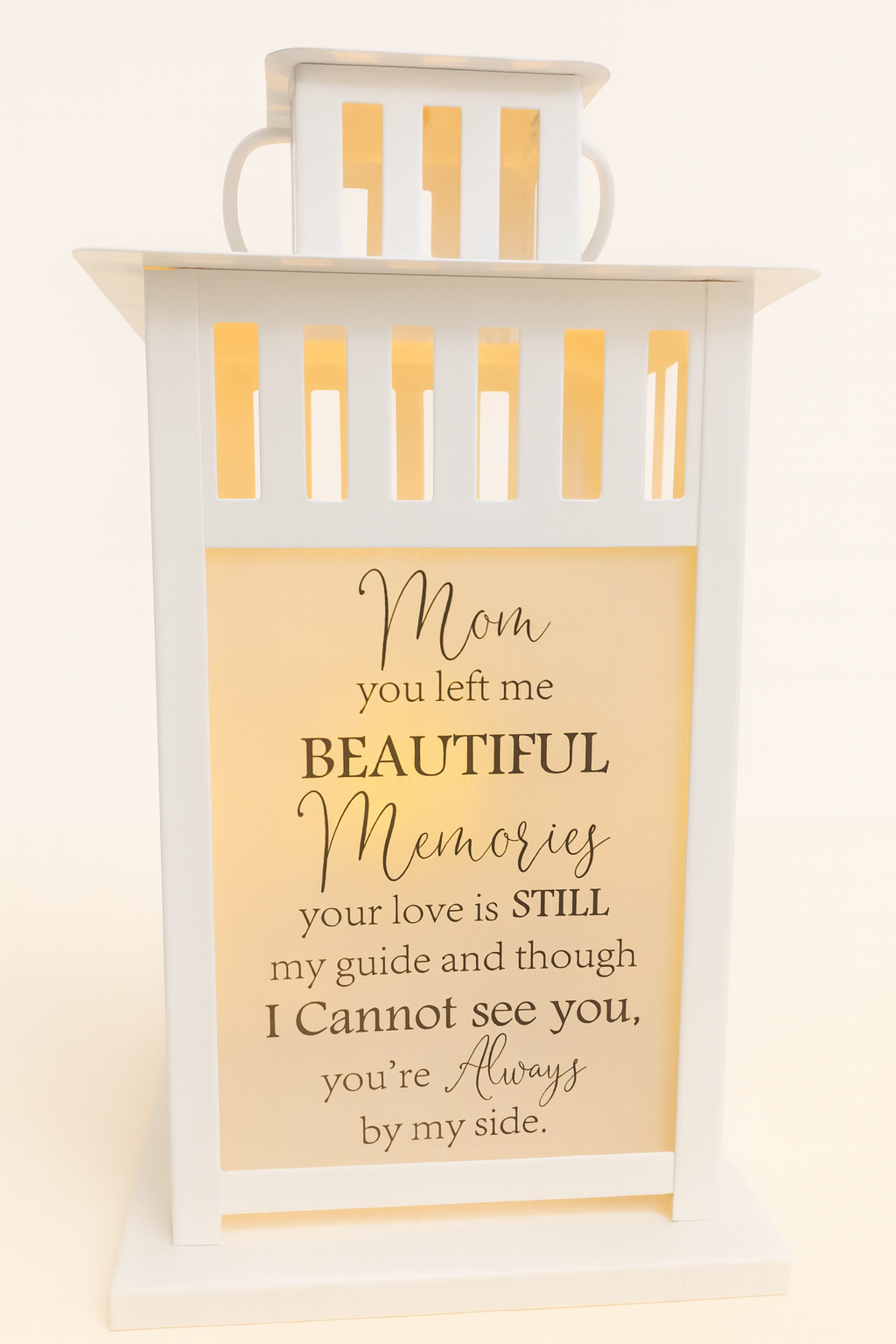 Mom You Left Me Memorial Lantern - Multiple Options - Personalized with your photos! - Remembrance