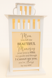 Mom You Left Me Memorial Lantern - Multiple Options - Personalized with your photos! - Remembrance