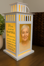 Mom You Left Me Memorial Lantern - Multiple Options - Personalized with your photos! - Remembrance