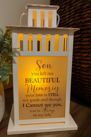 Son You Left Me Memorial Lantern - Multiple Options - Personalized with your photos! - Remembrance