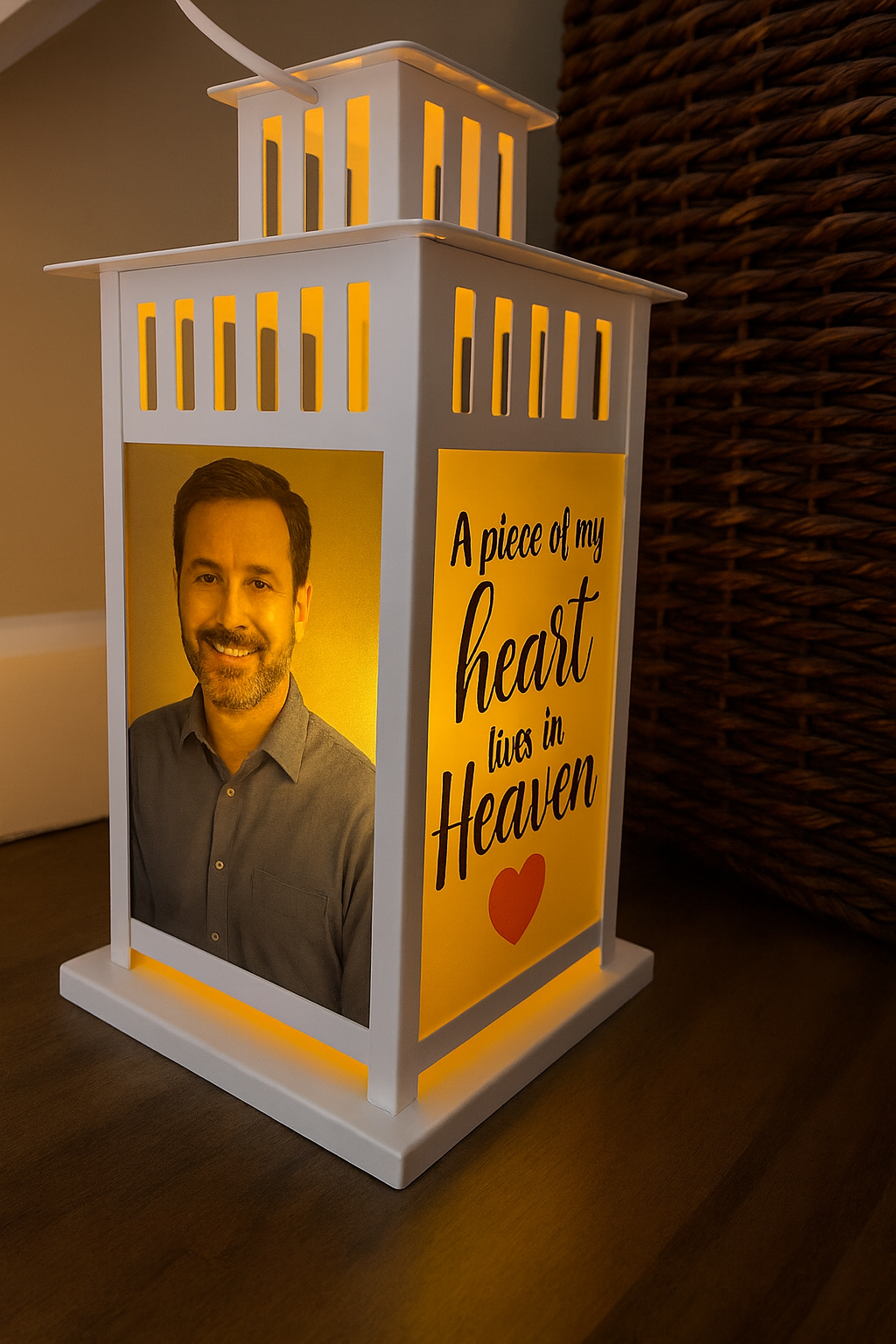 A Piece of My Heart Memorial Lantern - Multiple Options - Personalized with your photos! - Remembrance