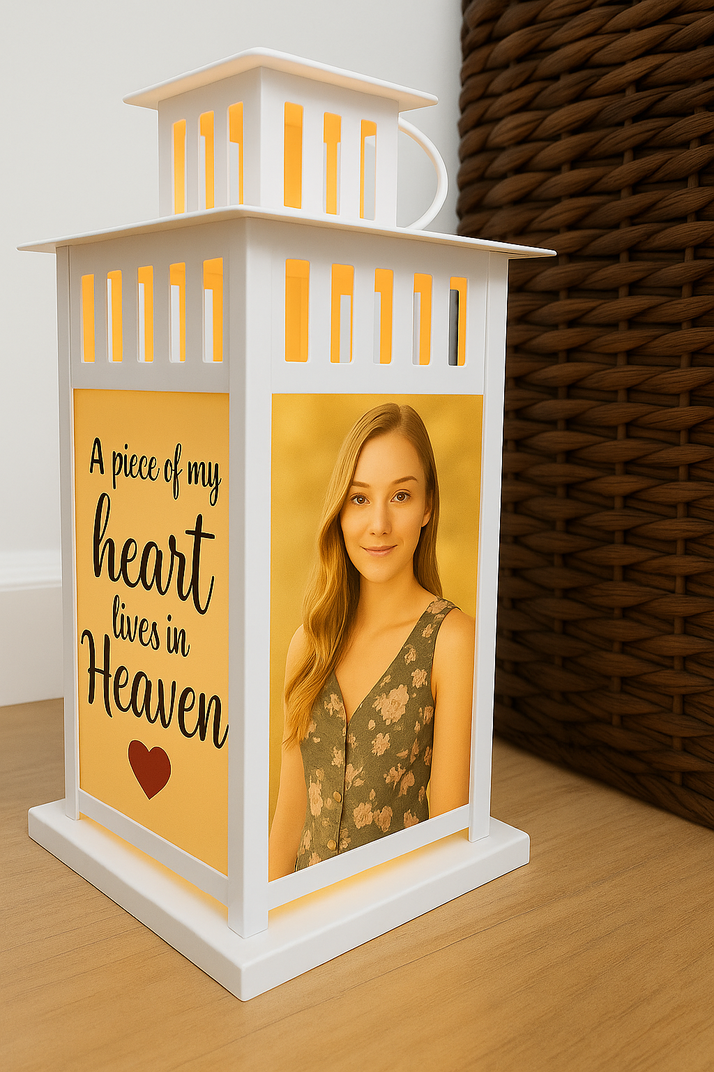 A Piece of My Heart Memorial Lantern - Multiple Options - Personalized with your photos! - Remembrance