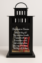 Christmas in Heaven Lantern - Christmas Memorial Lantern - Single and Double Chair Options