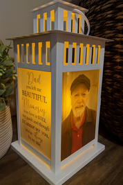 Dad You Left Me Memorial Lantern - Multiple Options - Personalized with your photos! - Remembrance
