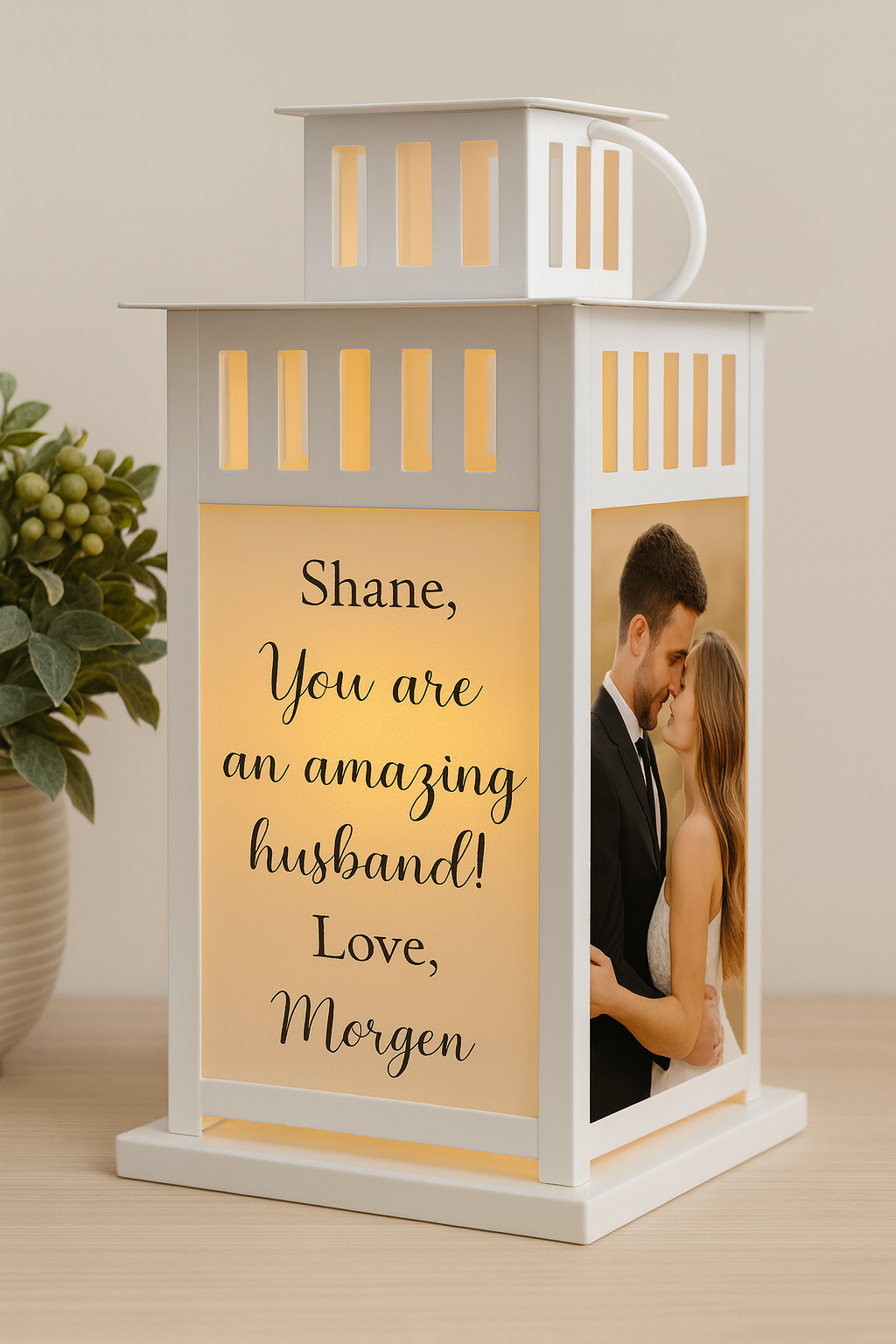 Connected Hearts Love Lantern: First Names Connected with Hearts, Personalized Photos & Messages for Your Everlasting Love