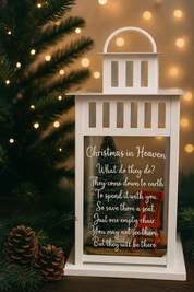 Christmas in Heaven Lantern - Christmas Memorial Lantern - Single and Double Chair Options