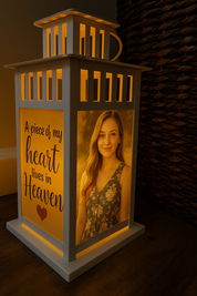 A Piece of My Heart Memorial Lantern - Multiple Options - Personalized with your photos! - Remembrance