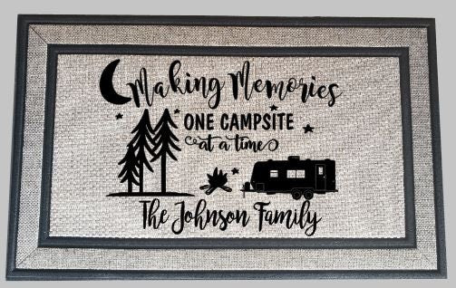 Making Memories One Campsite at a Time Camping Door Mat - Outdoor Rustic Gift
