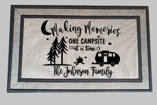 Making Memories One Campsite at a Time Camping Door Mat - Outdoor Rustic Gift