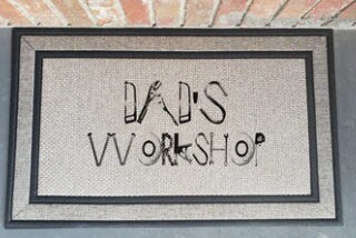 Dad's Workshop Tool's Door Mat Front Door Mat - Garage Gift Idea - Fathers Day - Dads Birthday