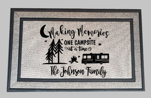 Making Memories One Campsite at a Time Camping Door Mat - Outdoor Rustic Gift