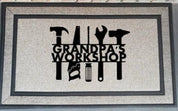Grandpa's Workshop Tool's Door Mat Front Door Mat - Garage Gift Idea - Fathers Day - Dads Birthday