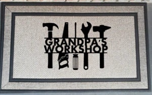 Grandpa's Workshop Tool's Door Mat Front Door Mat - Garage Gift Idea - Fathers Day - Dads Birthday