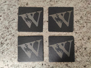 Wyoming Steamboat Laser Engraved Slate Coaster, Set of 4, Bucking Horse, Equality State, State of Woming