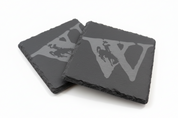 Wyoming Bucking Horse Slate Coaster Set | Set of 4 Steamboat EngravedSlate Coaster Set | Wyoming Cowboys | Drink Coaster | Table Decor